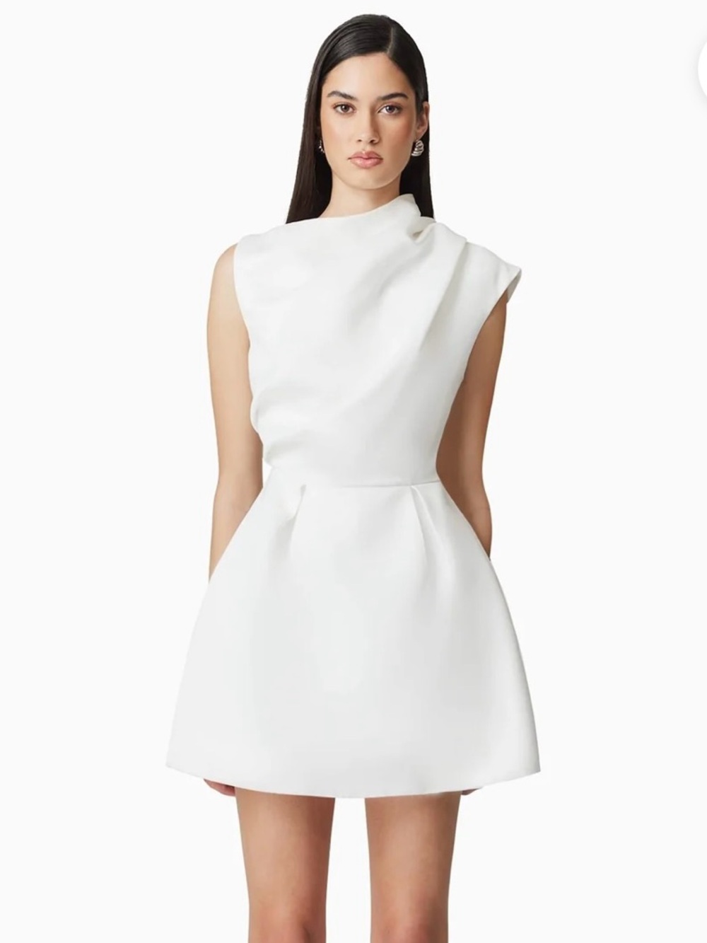Elliatt Marissa White High Neck Mini Dress